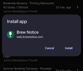 Install android app screenshot step 2