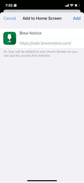 Install as iOS app screenshot step 3